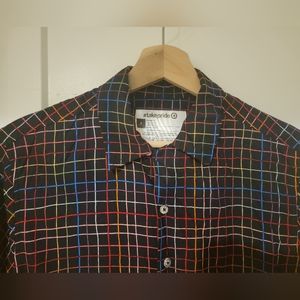 Target Pride collection small short sleeved rainbow grid check shirt